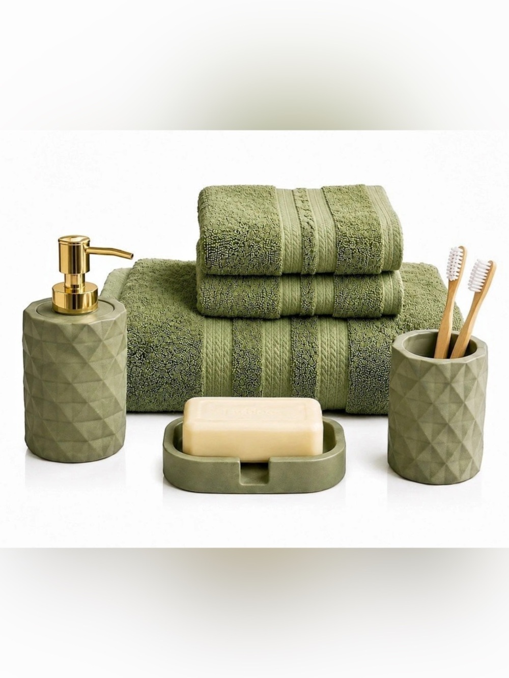 6-Piece Green Bathroom Set